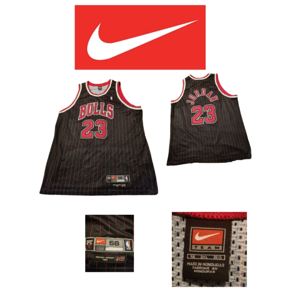 VINTAGE NIKE MICHAEL JORDAN #23 CHICAGO BULLS SEWN BLACK JERSEY SIZE 3XL